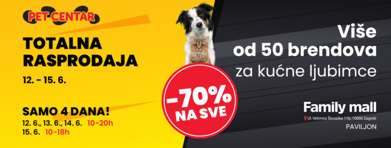 Događaji 296 Pet Centar totalna rasprodaja -70% od 12. do 15.6. u Family mallu