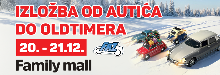 Izložba “Od autića do oldtimera” stiže u Family Mall, 20. – 21. prosinca