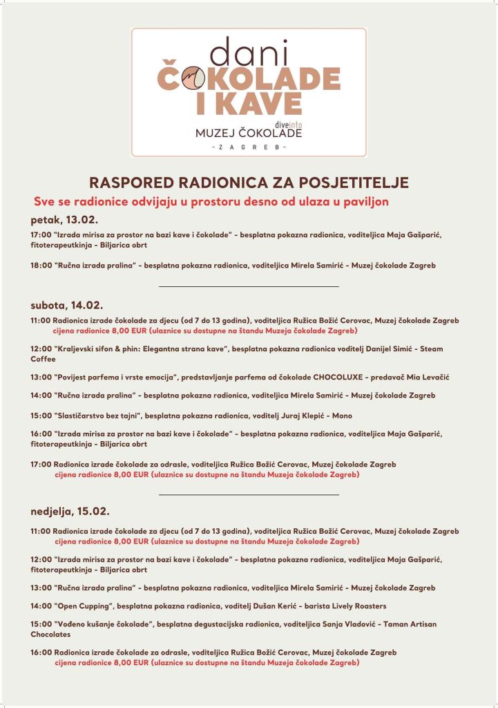 Dani cokolade i kave 2026 program radionica scaled 1 - Dani čokolade i kave 13. - 15.02.2026. u Family mallu