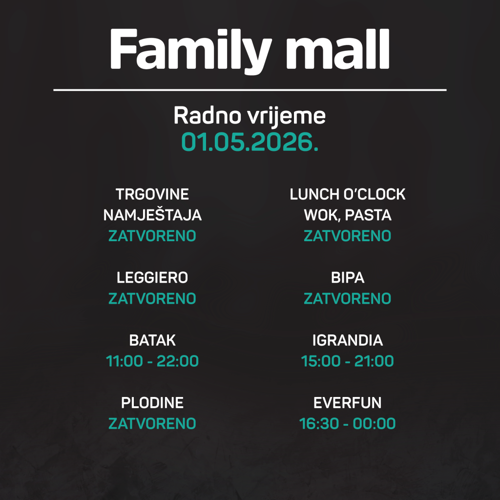 1 svibanj 2026 - Radno vrijeme