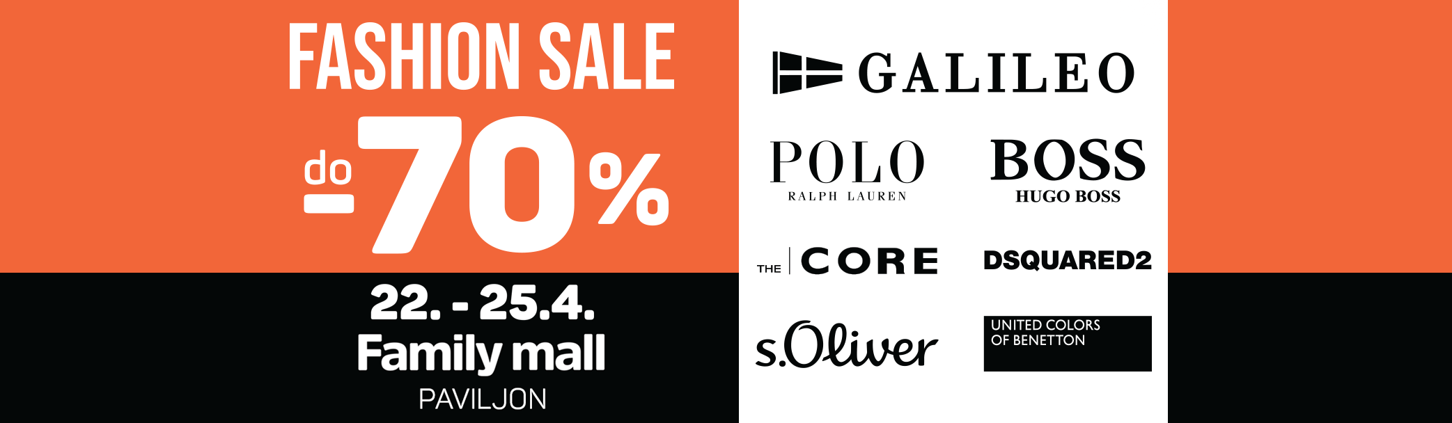 fashion sale 2026 - Fashion sale do -70% od 22. do 25.4. u Family mallu