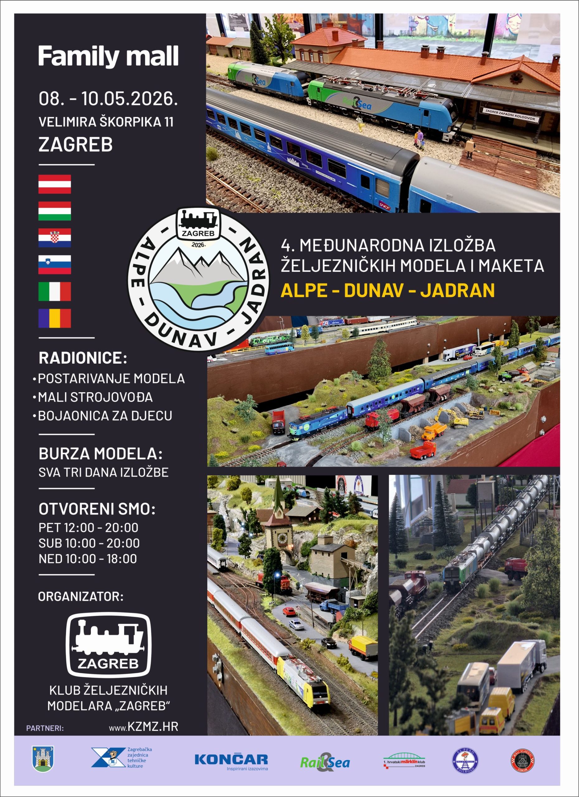 plakat 2026 scaled - Međunarodna izložba željezničkih modela 08.-10.05.2026. u Family mallu